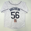 Autographed/Signed Randy Arozarena Tampa Bay White Baseball Jersey JSA COA