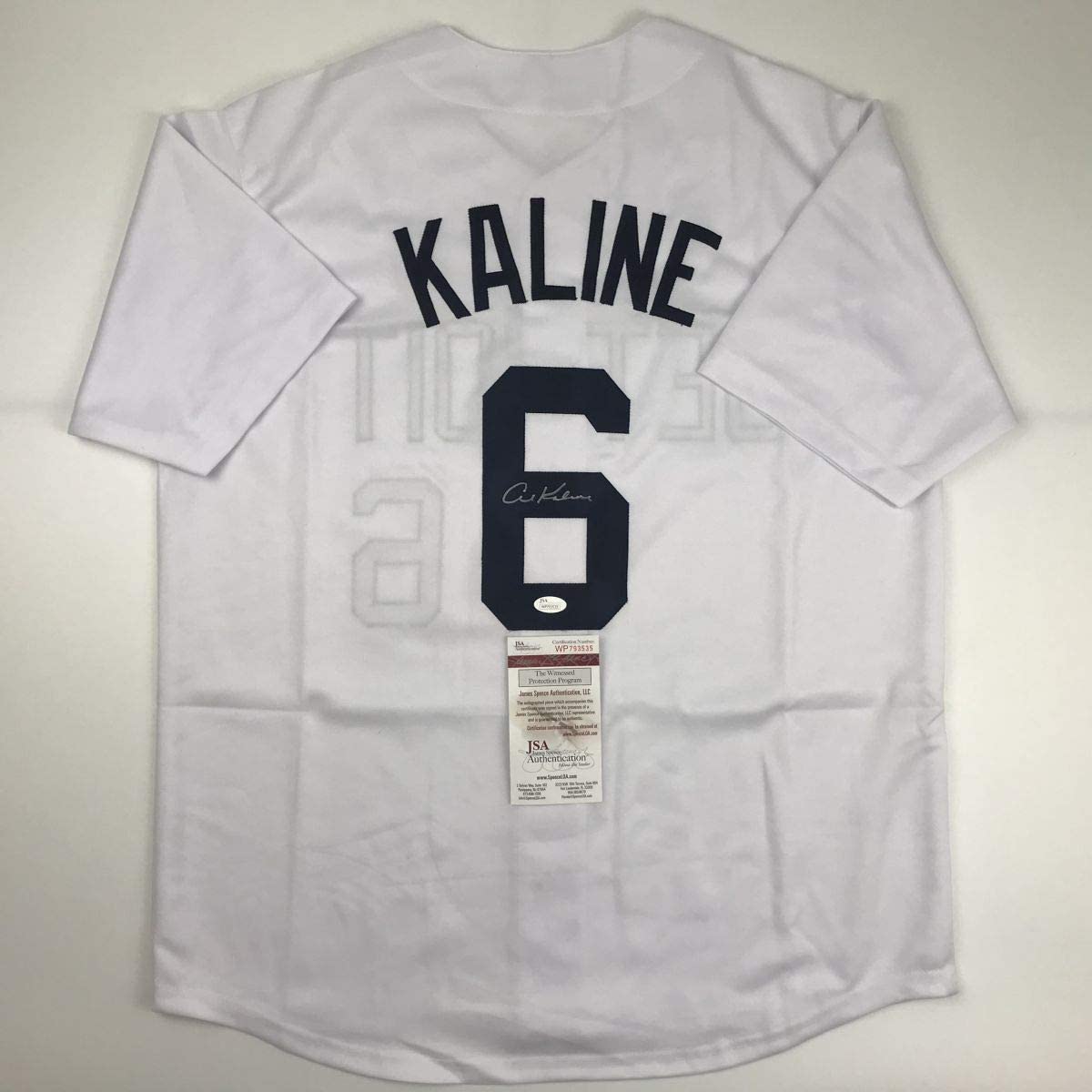 Autographed/Signed Al Kaline Detroit White Baseball Jersey JSA COA