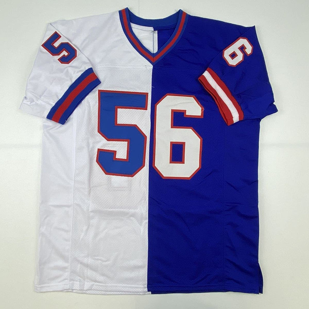 Autographed/Signed Lawrence Taylor New York Split Football Jersey Beckett BAS COA