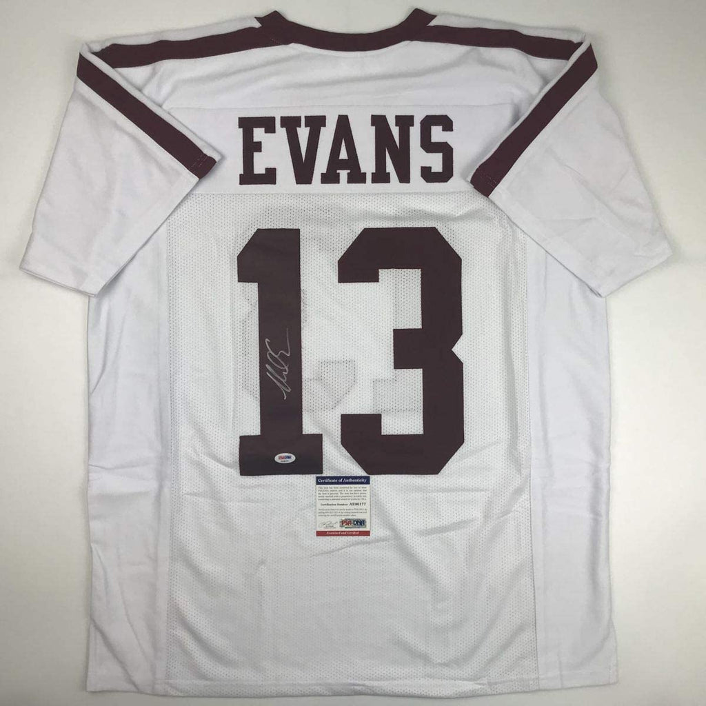 Autographed/Signed Mike Evans Texas A&M White College Football Jersey PSA/DNA COA