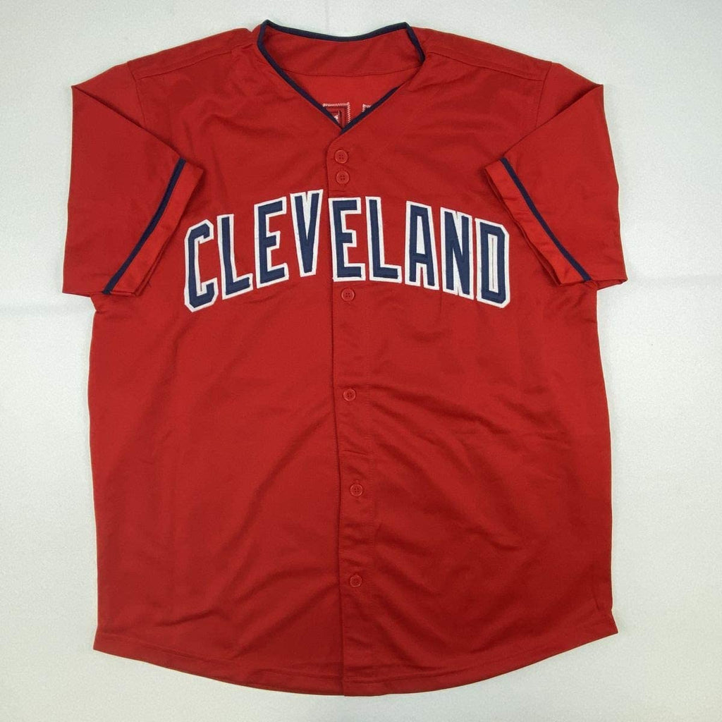 Autographed/Signed Shane Bieber Cleveland Red Baseball Jersey JSA COA