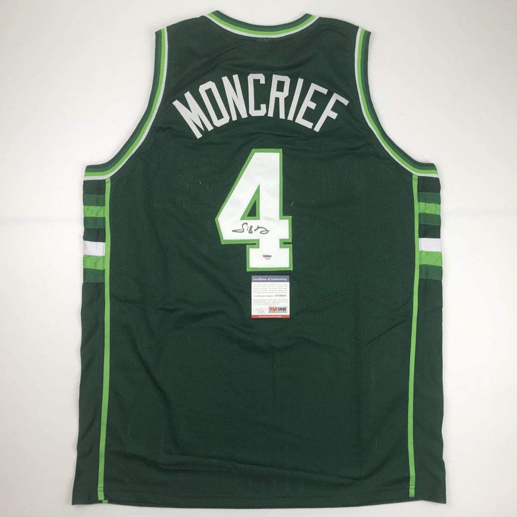 Autographed/Signed Sidney Moncrief Milwaukee Green/White Basketball Jersey PSA/DNA COA