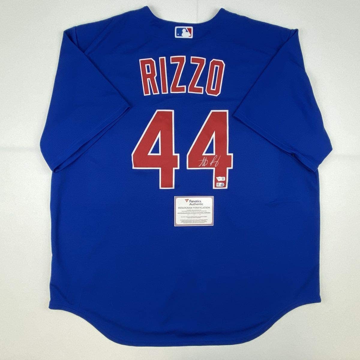 Autographed/Signed Anthony Rizzo Chicago Cubs Blue Authentic Nike Baseball Jersey Fanatics COA