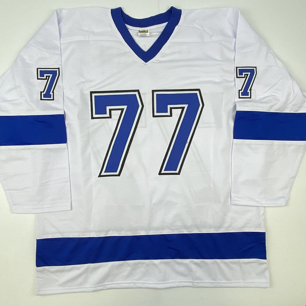 Autographed/Signed Victor Hedman Tampa Bay White Hockey Jersey JSA COA