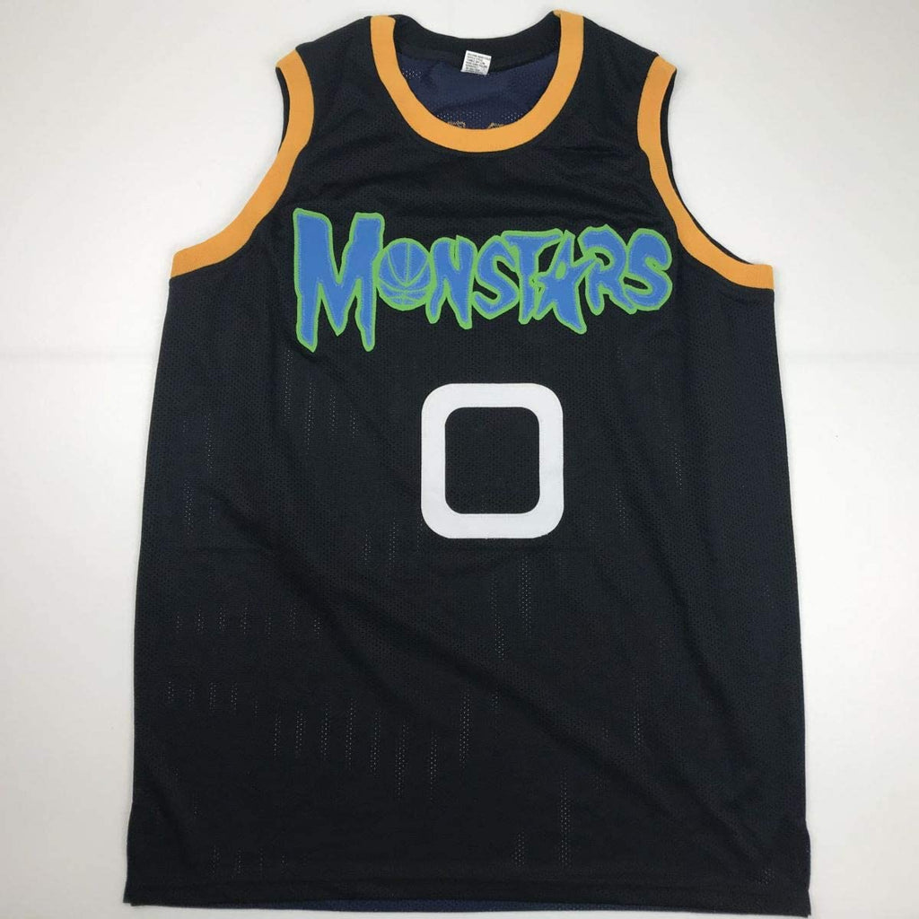 Autographed/Signed Muggsy Bogues Space Jam Monstars Blue Basketball Jersey PSA/DNA COA