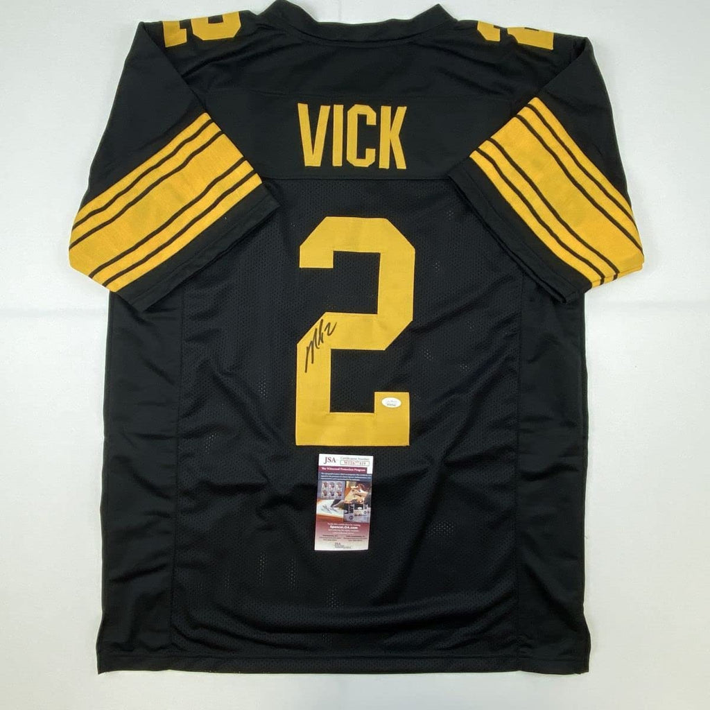 Autographed/Signed Michael Mike Vick Pittsburgh Color Rush Football Jersey JSA COA