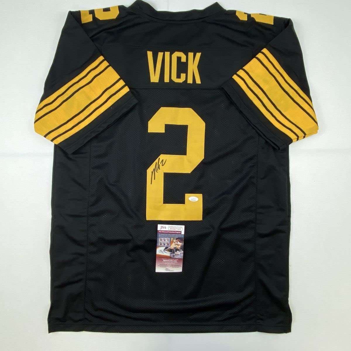 Autographed/Signed Michael Mike Vick Pittsburgh Color Rush Football Jersey JSA COA