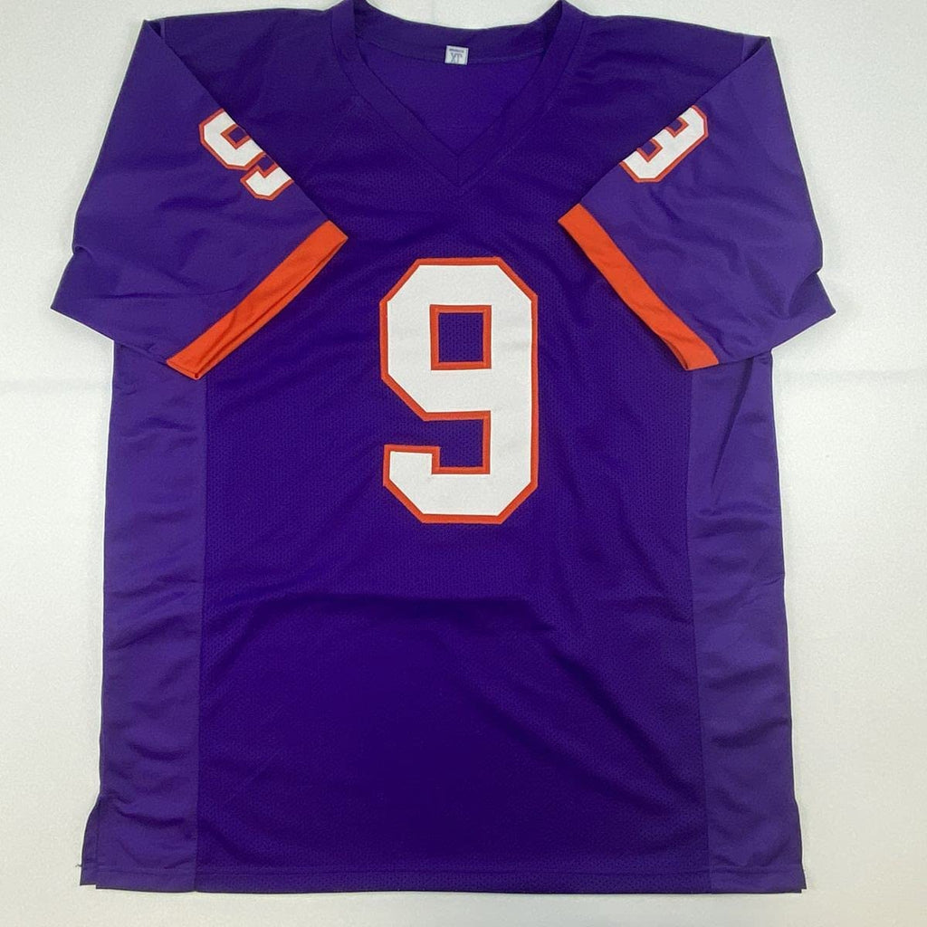 Autographed/Signed Travis Etienne Jr. Clemson Purple College Football Jersey JSA COA