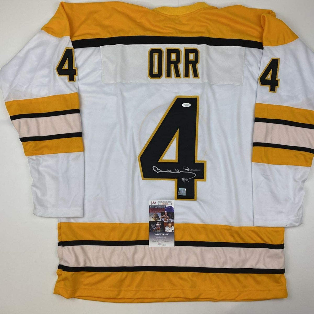 Autographed/Signed Bobby Orr Boston White Hockey Jersey JSA & GNR COA