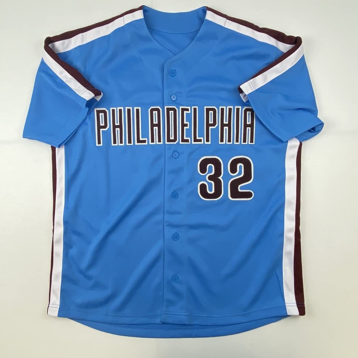 Autographed/Signed Steve Carlton Lefty Philadelphia Retro Blue Baseball Jersey JSA COA