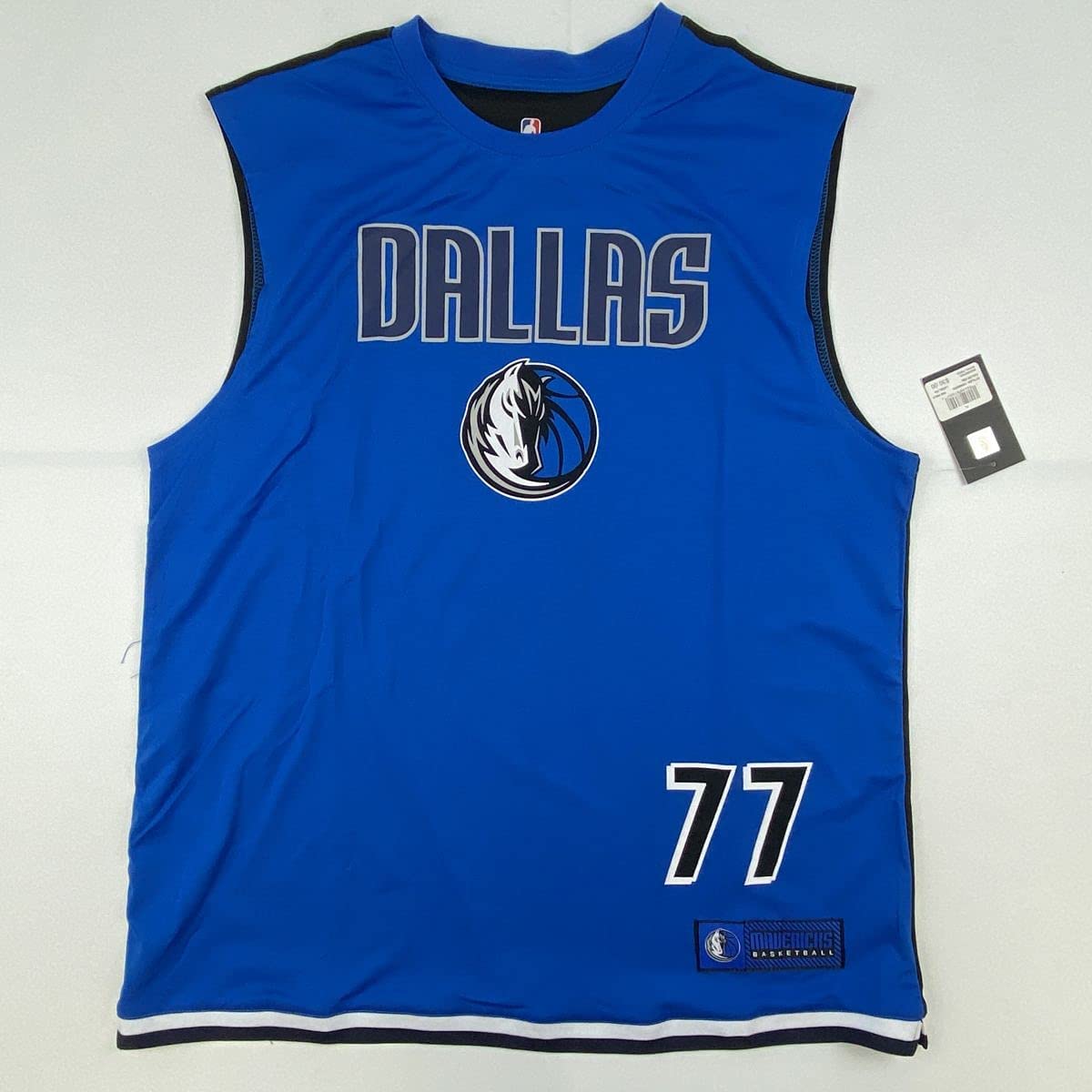 Autographed/Signed Luka Doncic Dallas Blue Practice Basketball Jersey Beckett BAS COA Holo Only