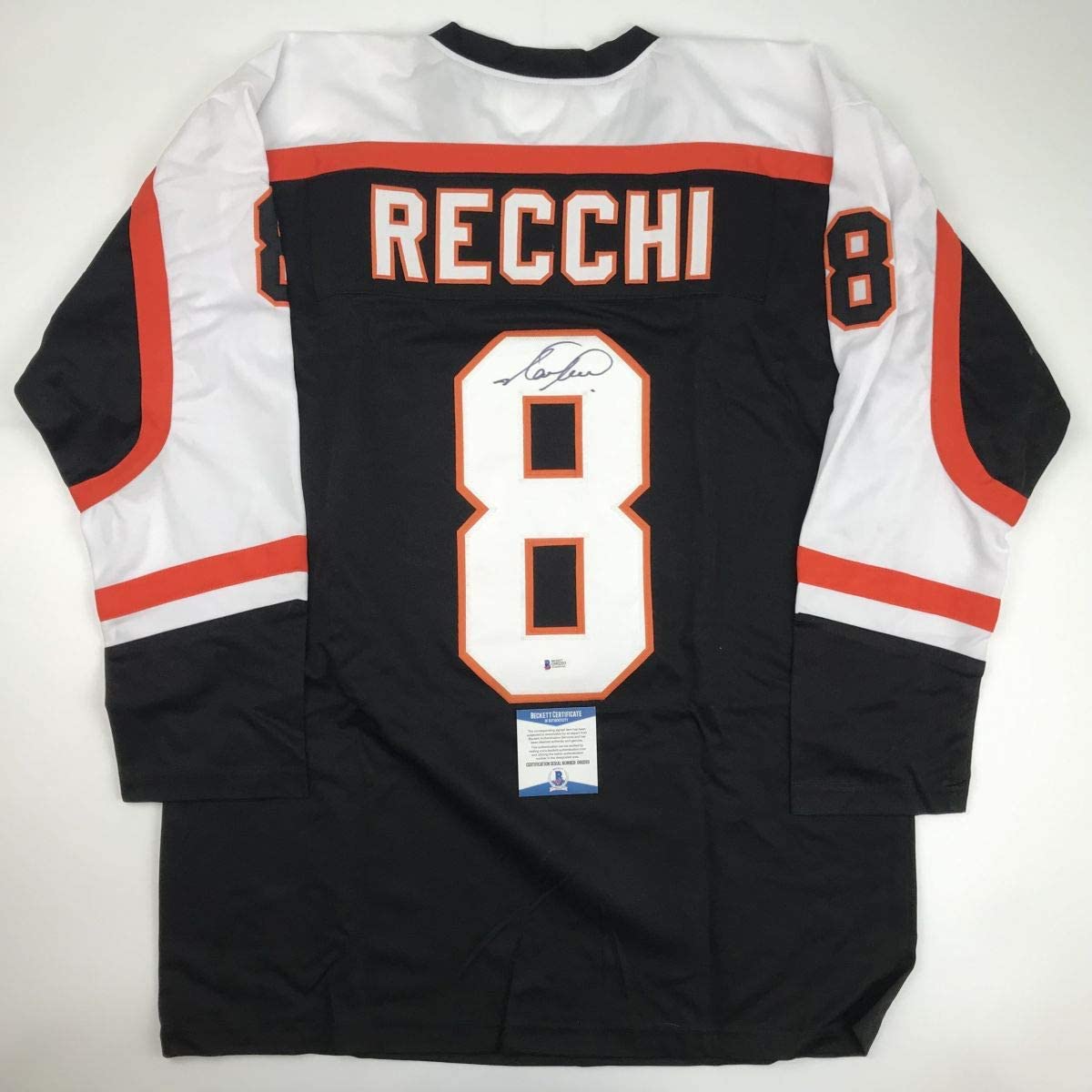Autographed/Signed Mark Recchi Philadelphia Black Hockey Jersey Beckett BAS COA