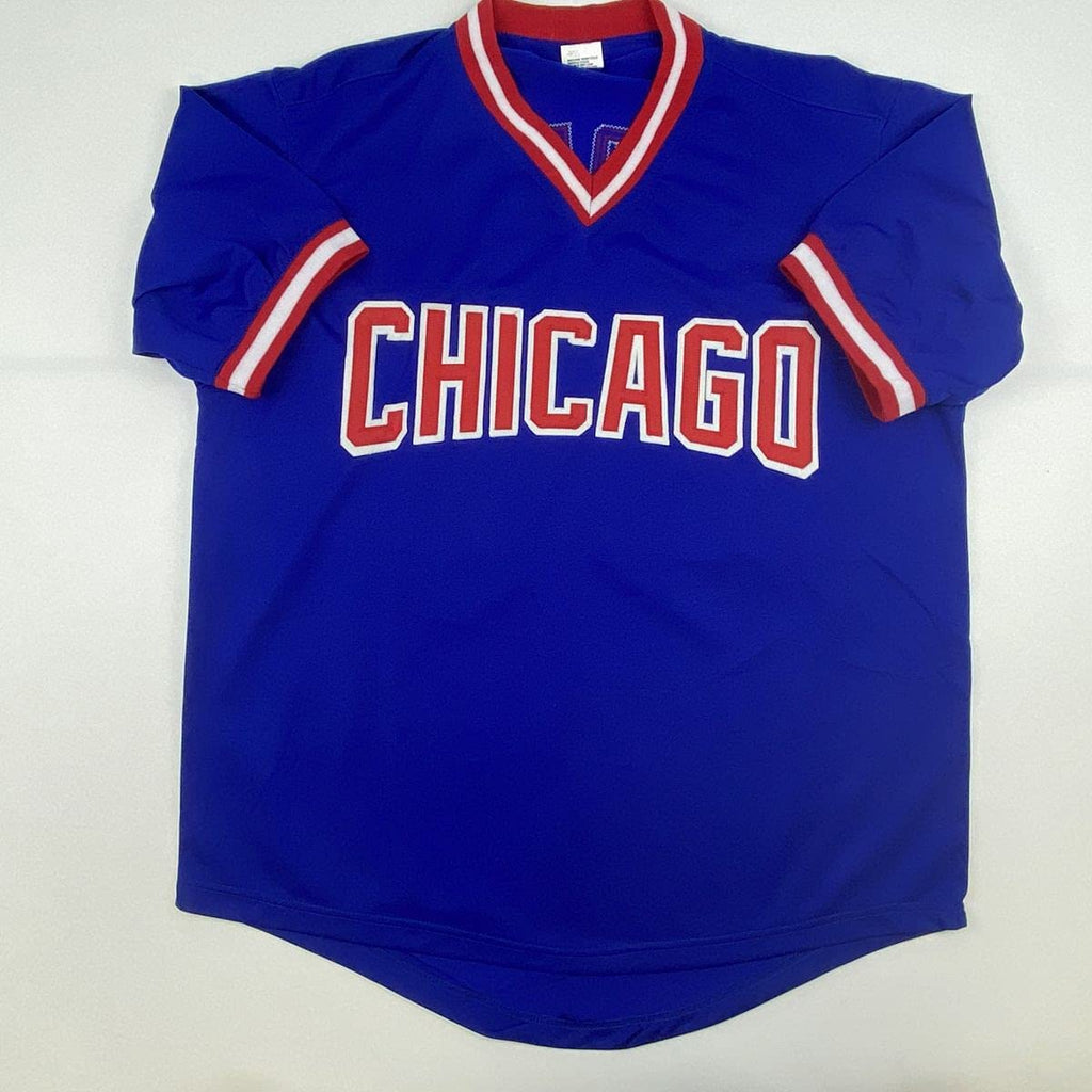 Autographed/Signed Ryne Sandberg Chicago Blue Baseball Jersey JSA COA