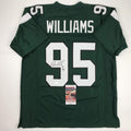 Autographed/Signed Quinnen Williams New York Green Football Jersey JSA COA