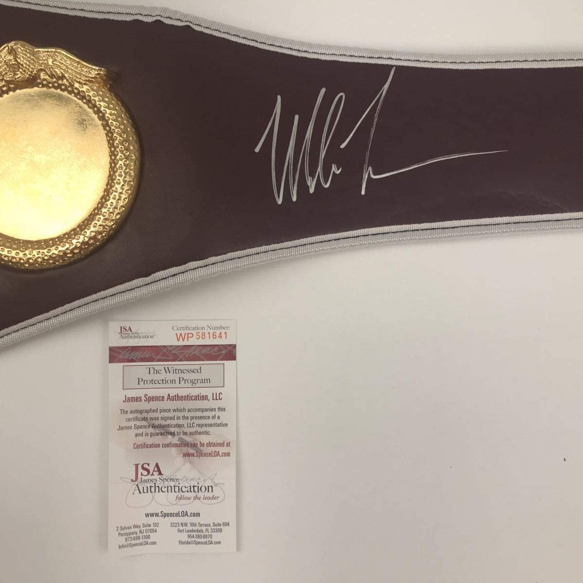 Autographed/Signed Mike Tyson WBO Boxing Replica Championship Belt JSA COA