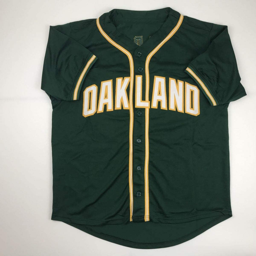Autographed/Signed Dennis Eckersley Oakland Green Baseball Jersey JSA COA