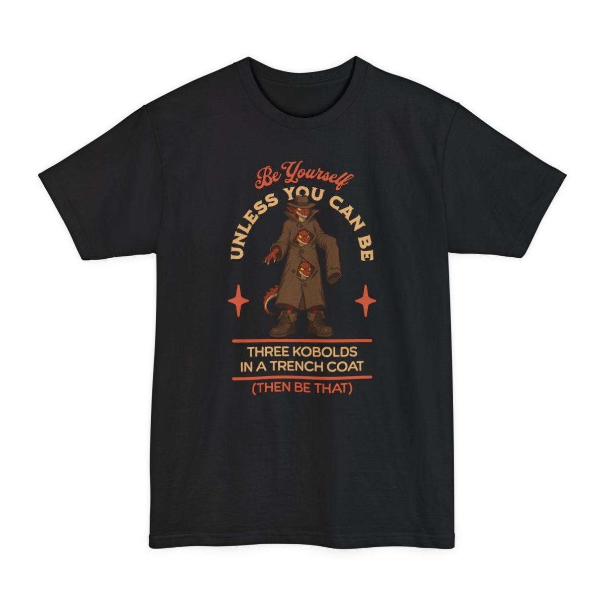 Three Kobolds in a Trench Coat Tall T-Shirt