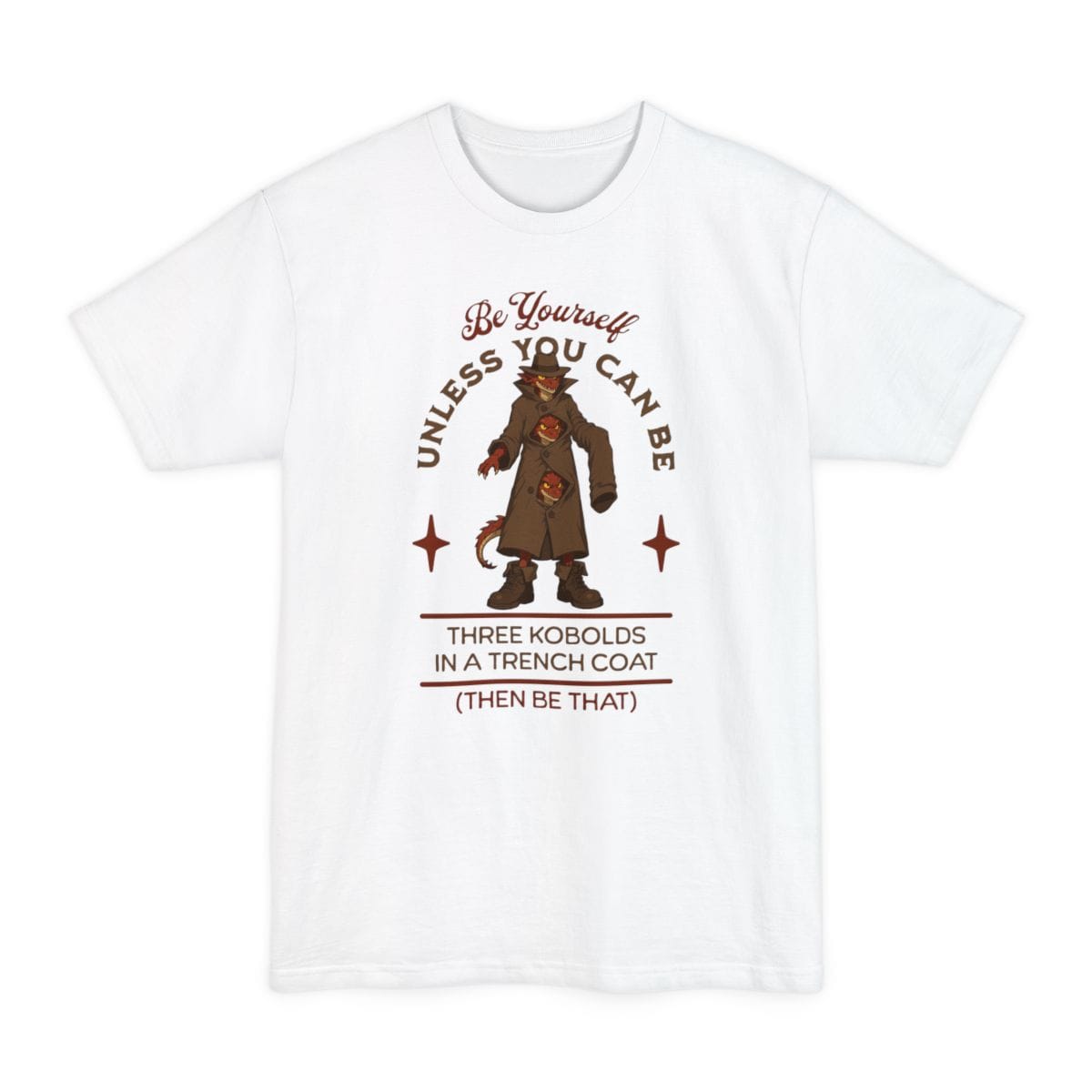 Three Kobolds in a Trench Coat Tall T-Shirt