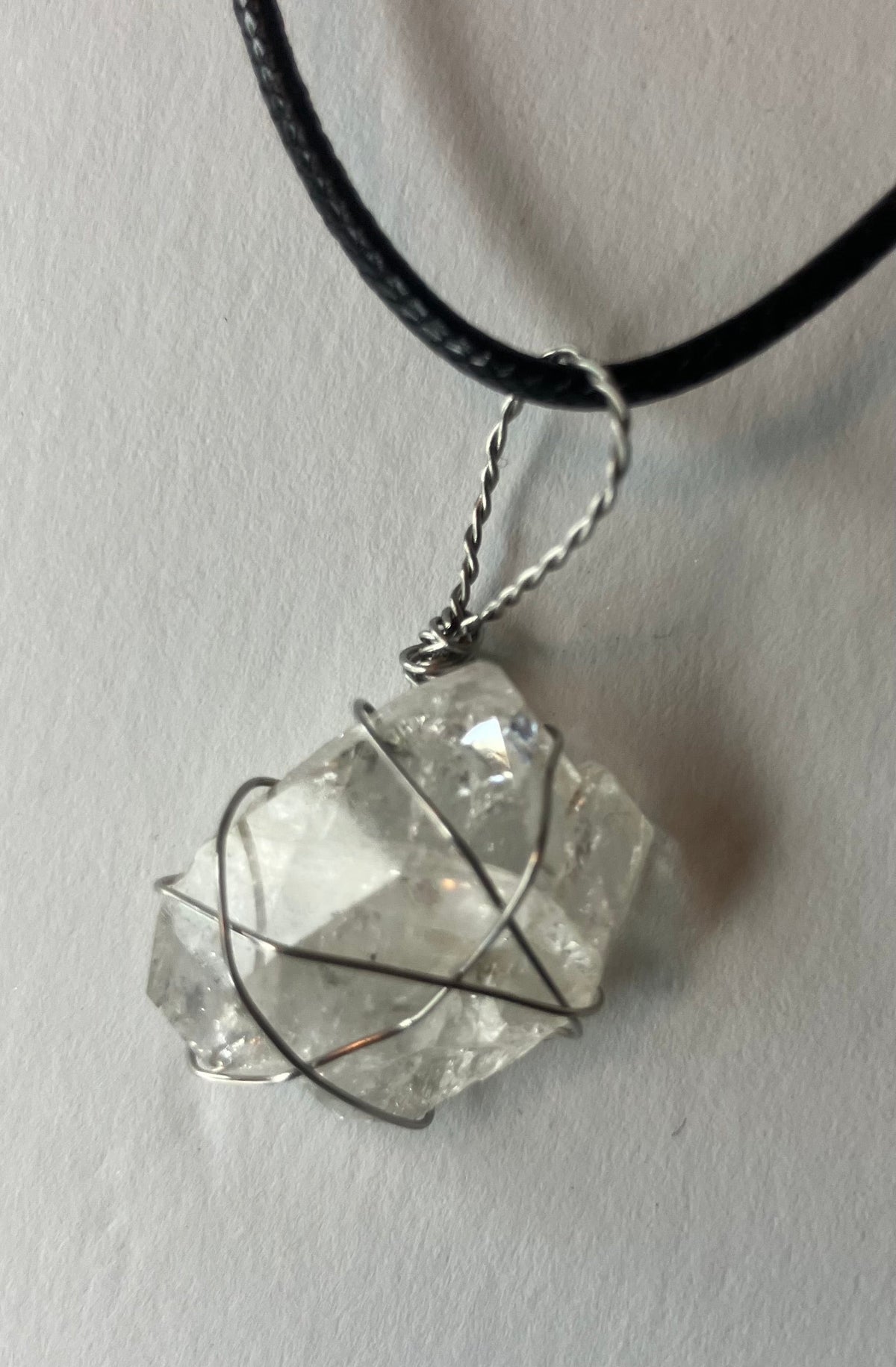Wire Wrapped Stone and Crystal Necklaces, Stainless Steel
