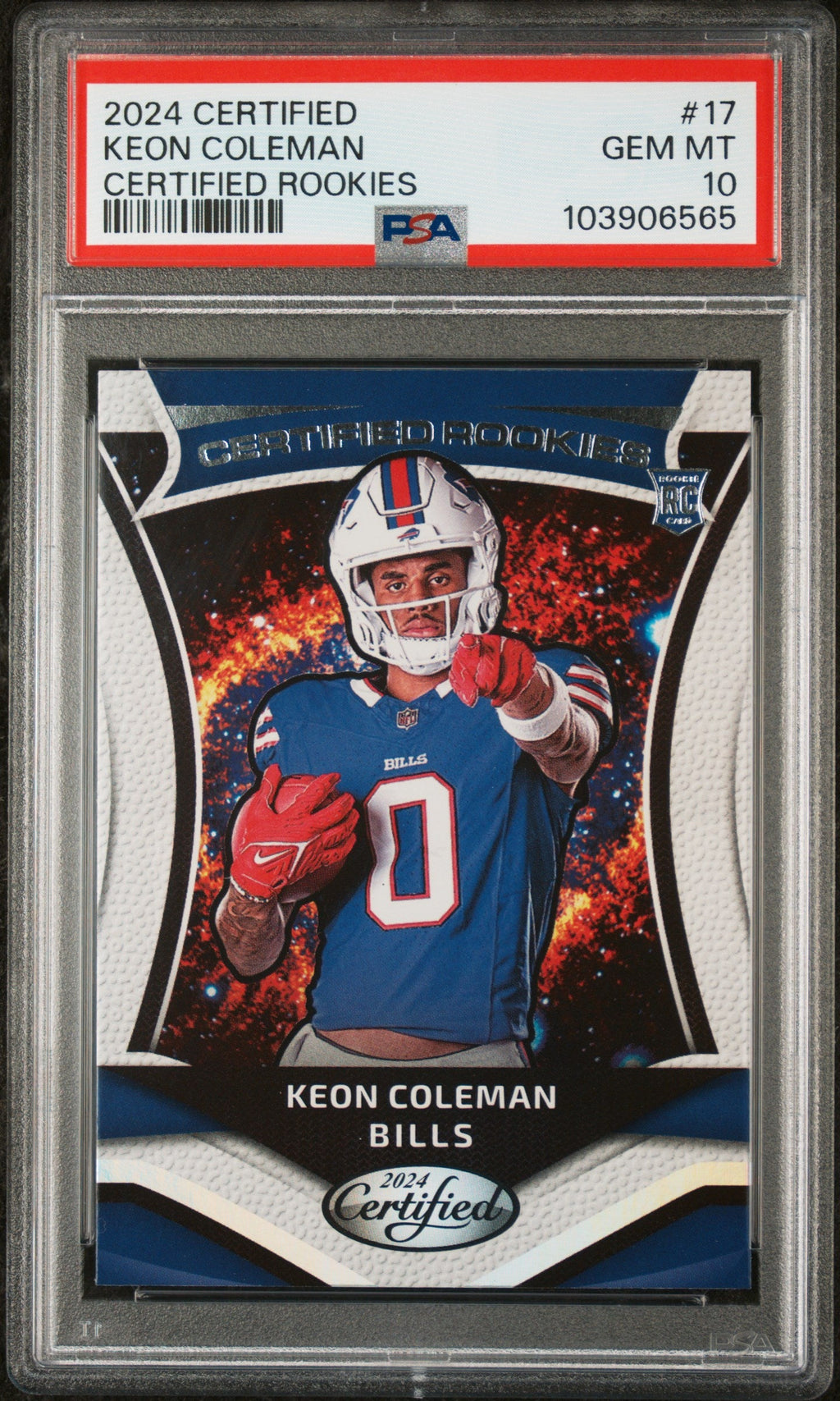 Graded 2024 Panini Certified Keon Coleman #17 Certified Rookies Rookie RC Football Card PSA 10 Gem Mint