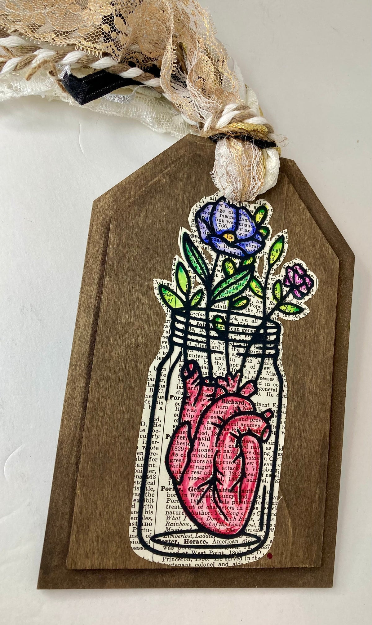 Floral Heart Mixed Media Art