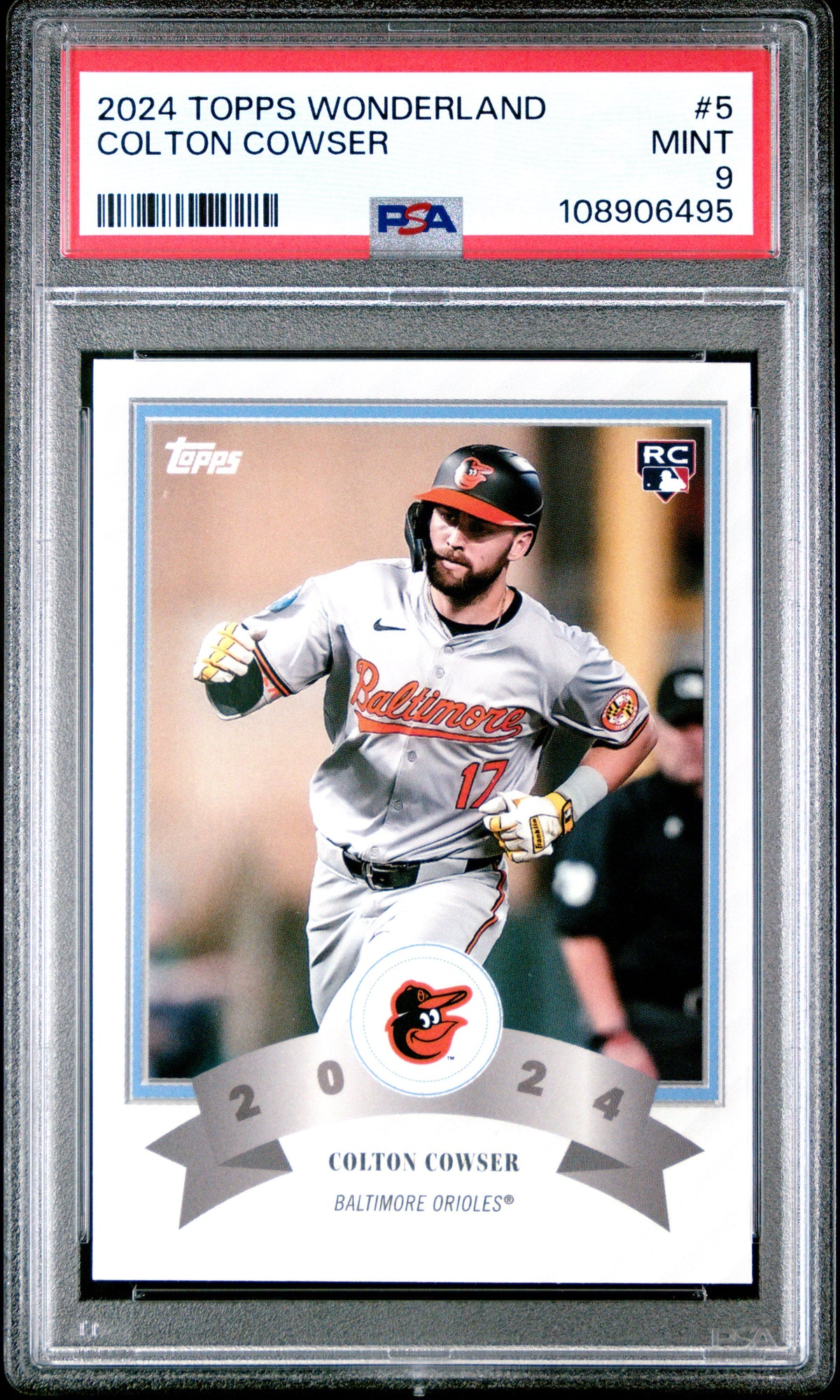 Graded 2024 Topps Wonderland Colton Cowser #5 Rookie RC Baseball Card PSA 9 Mint