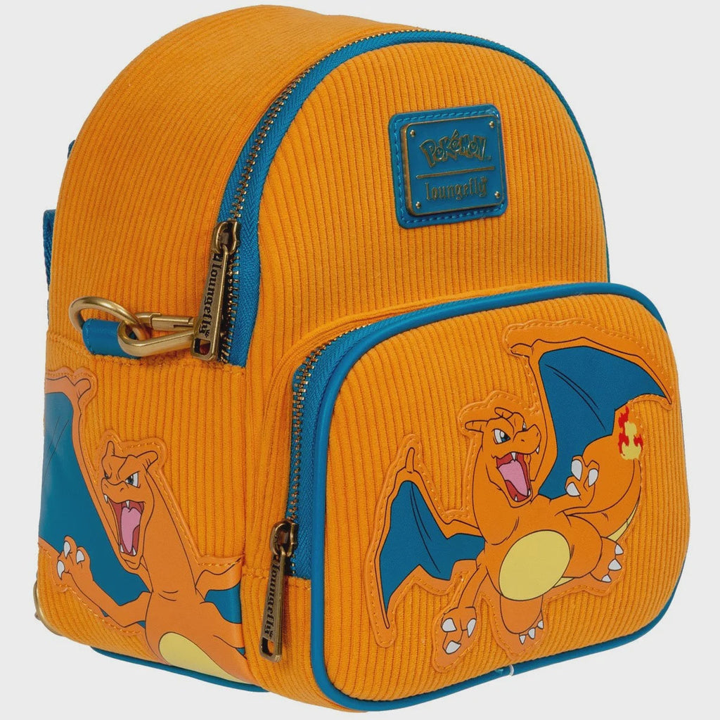 Pokemon Charizard Corduroy Convertible Mini Backpack   Entertainment Earth Exclusive