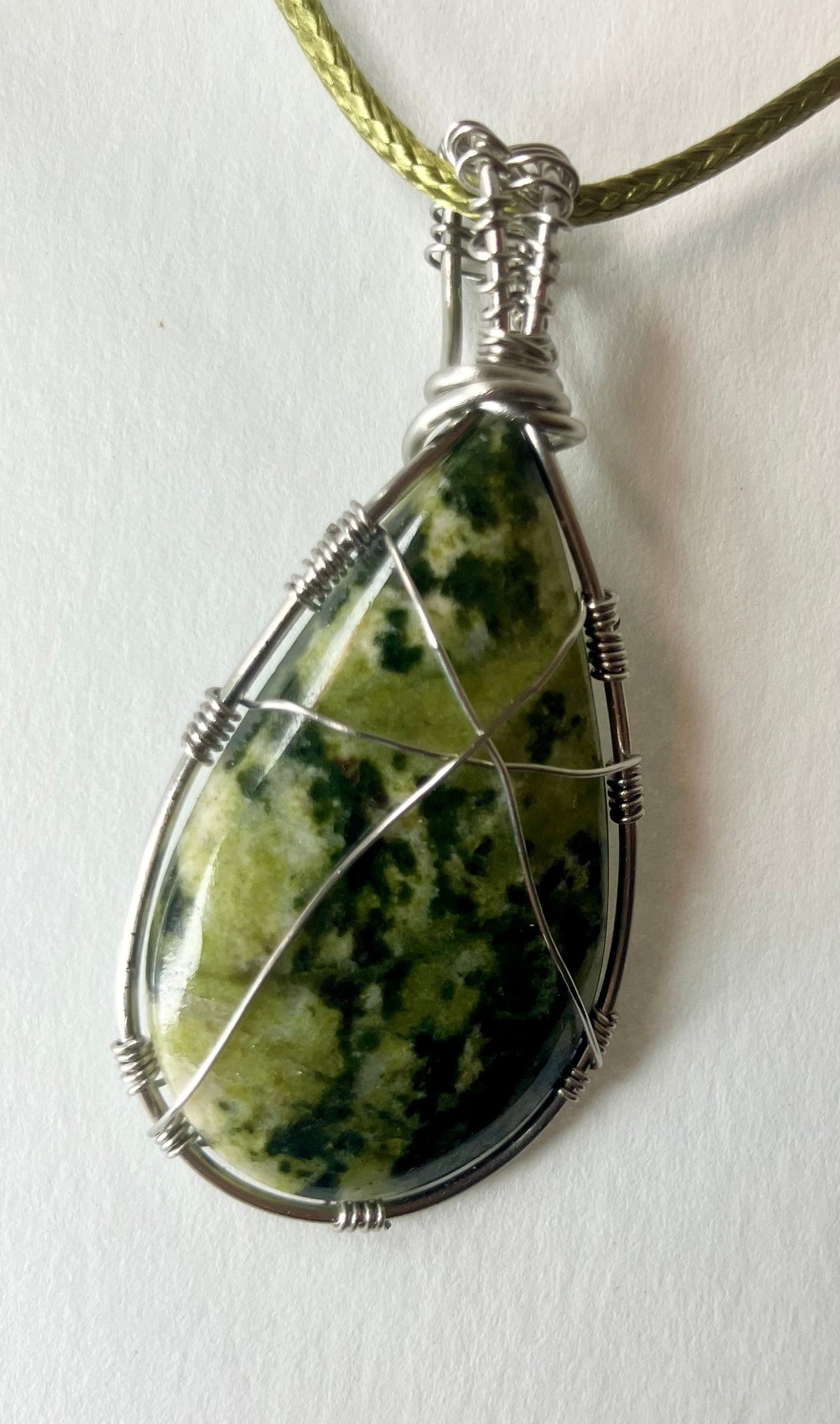 Wire Wrapped Stone and Crystal Necklaces, Stainless Steel