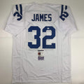Autographed/Signed Edgerrin James Indianapolis White Football Jersey JSA COA