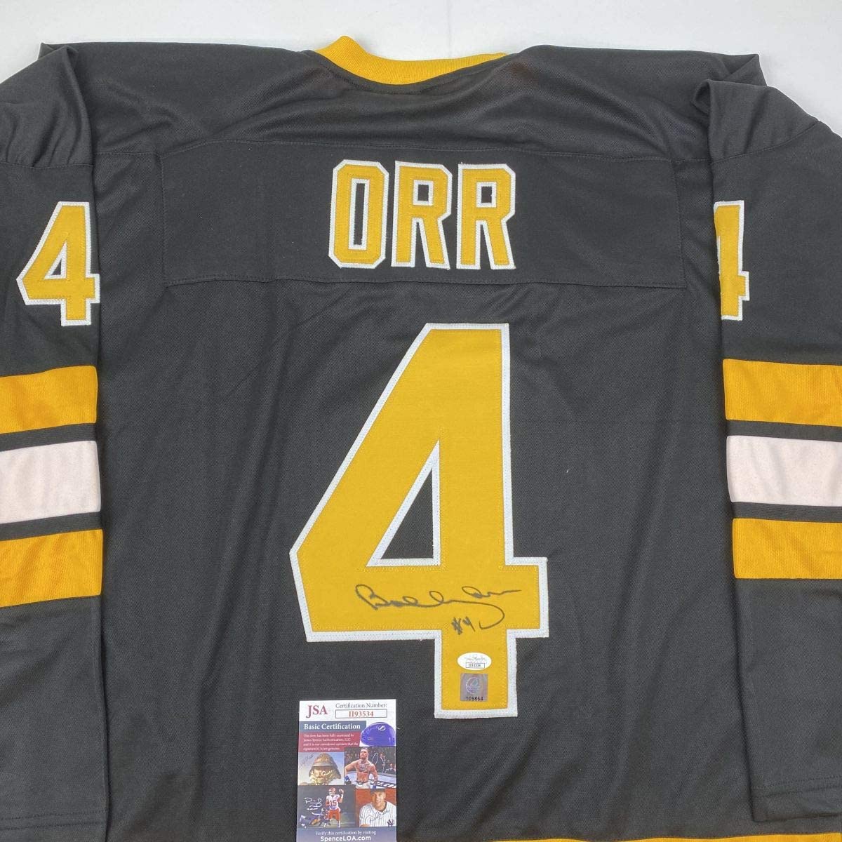 Autographed/Signed Bobby Orr Boston Black Hockey Jersey JSA & GNR COA