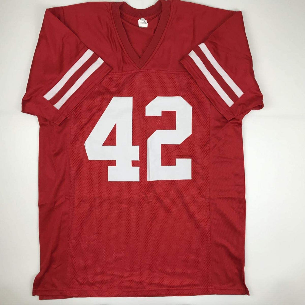 Autographed/Signed TJ T.J. Watt Wisconsin Red College Football Jersey JSA COA