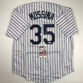 Autographed/Signed Mike Mussina New York Pinstripe Baseball Jersey JSA COA