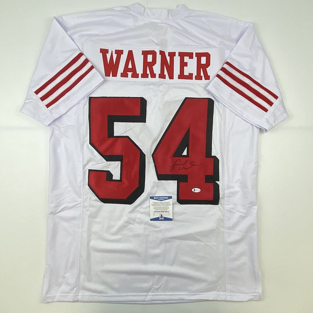 Autographed/Signed Fred Warner San Francisco White Alternate Football Jersey Beckett BAS COA