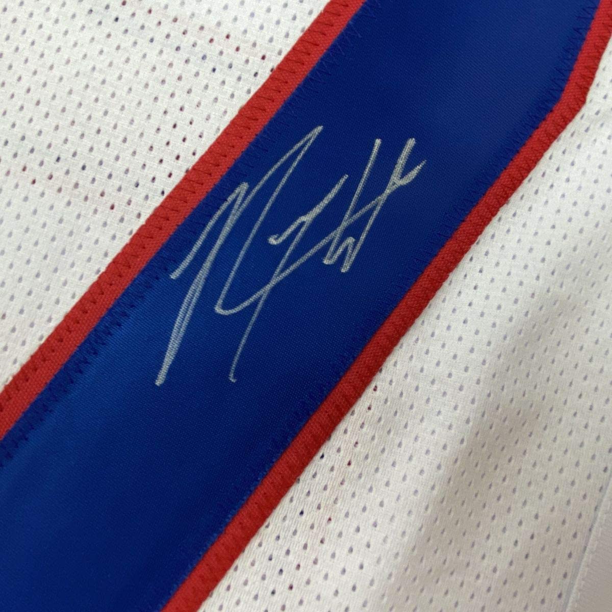 Autographed/Signed Rodney Hampton New York White Football Jersey JSA COA