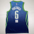 Autographed/Signed Kristaps Porzingis Dallas Blue Basketball Jersey PSA/DNA COA