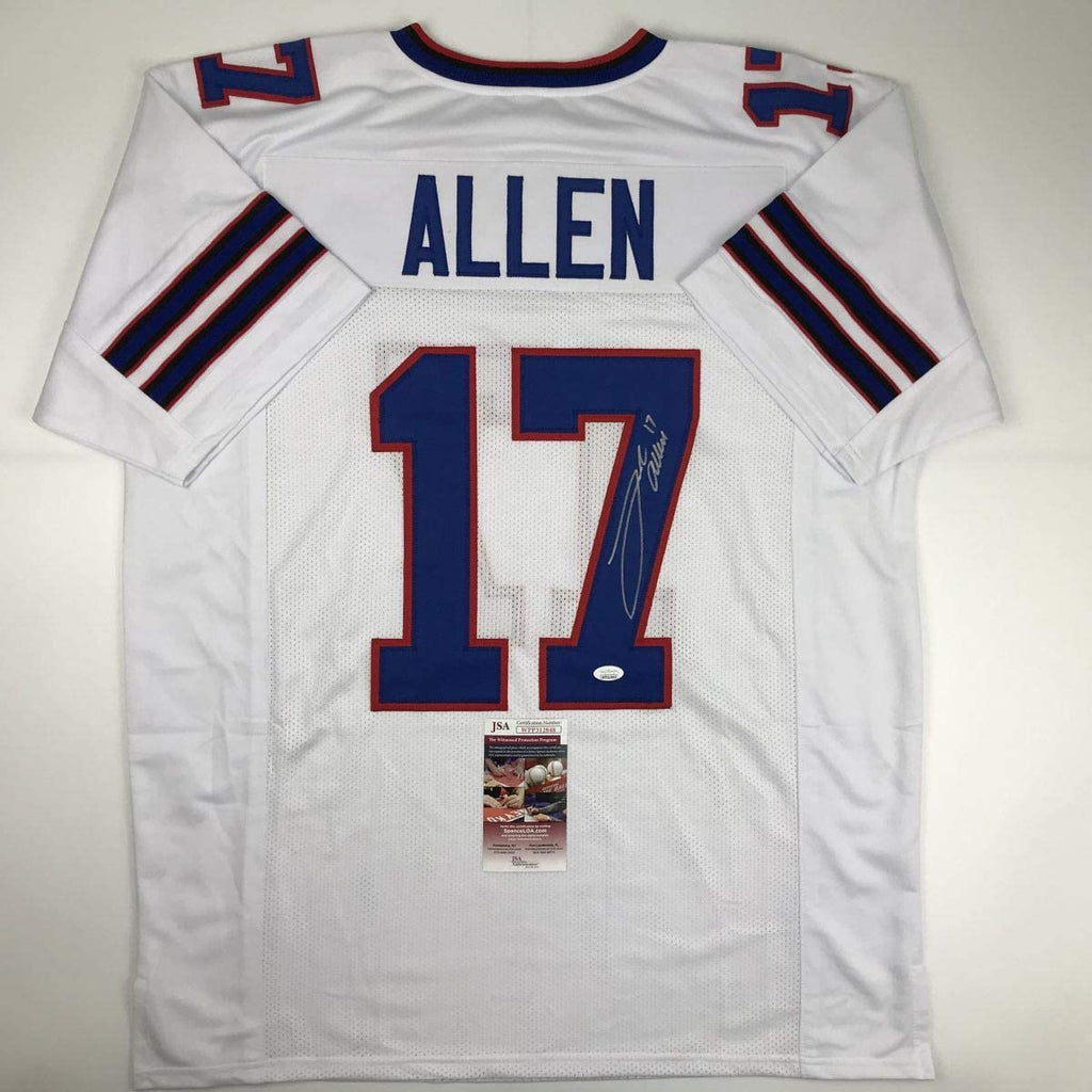 Autographed/Signed Josh Allen Buffalo White Football Jersey JSA COA