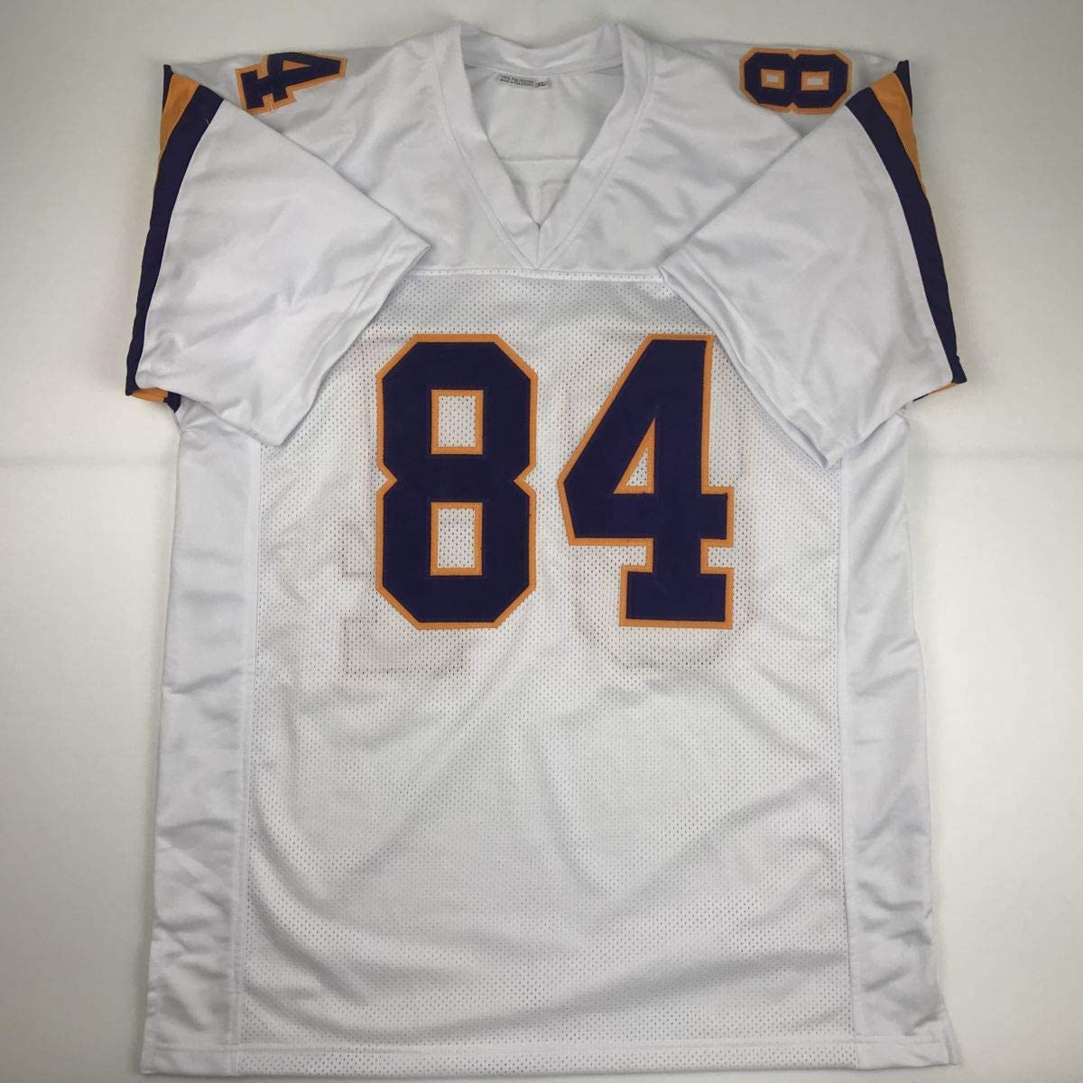 Autographed/Signed Randy Moss Minnesota White Football Jersey JSA COA