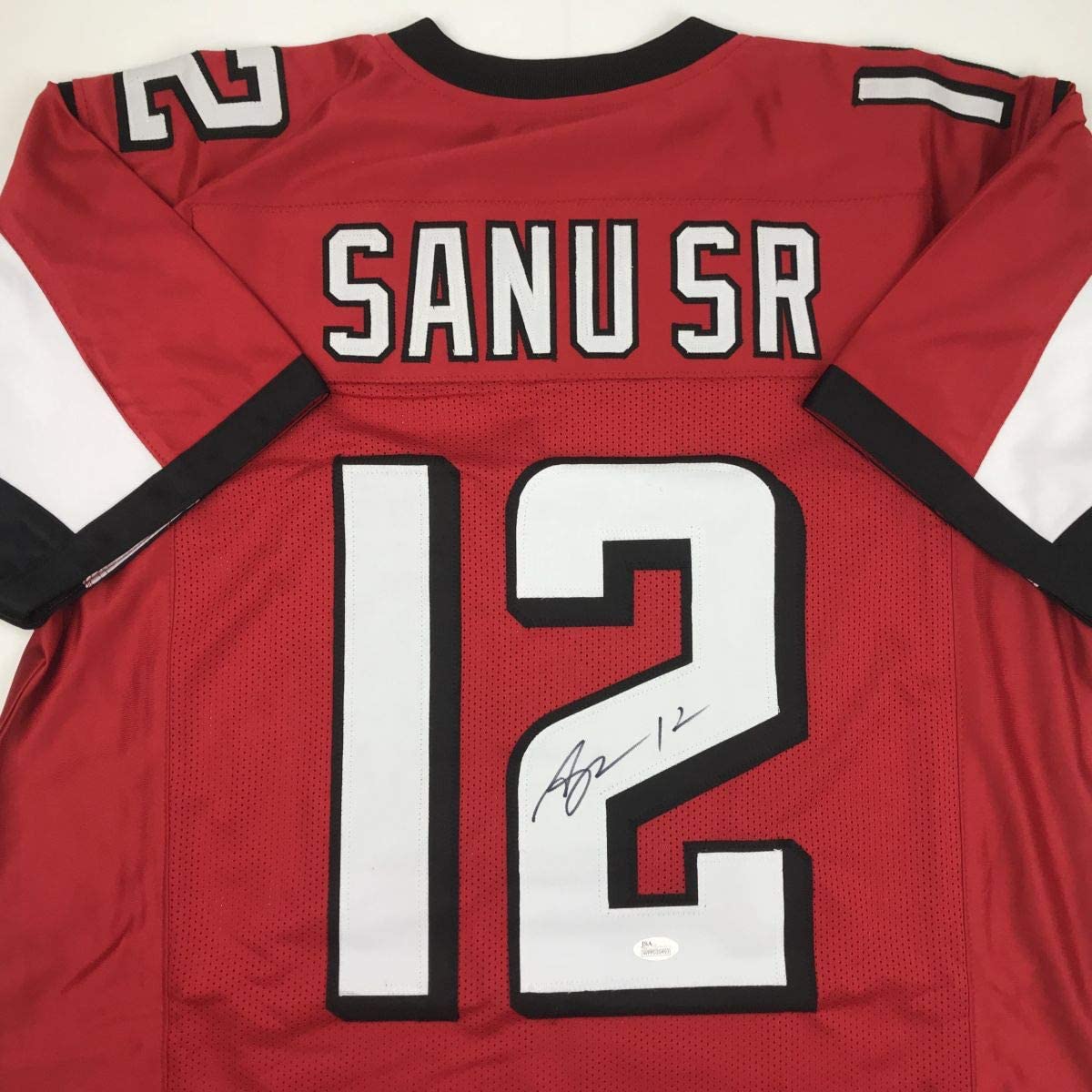 Autographed/Signed Mohamed Sanu Sr Atlanta Red Football Jersey JSA COA