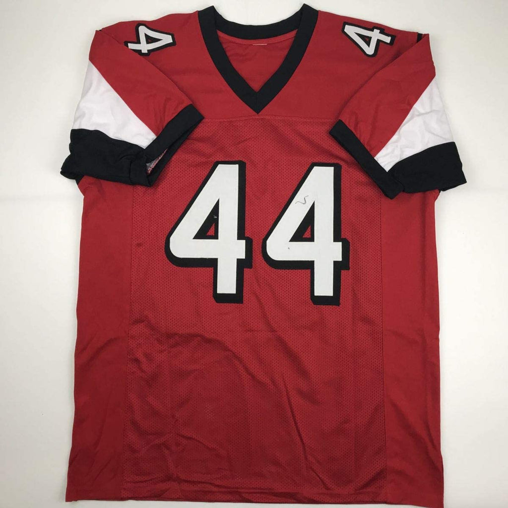 Autographed/Signed Vic Beasley Jr. Atlanta Red Football Jersey JSA COA