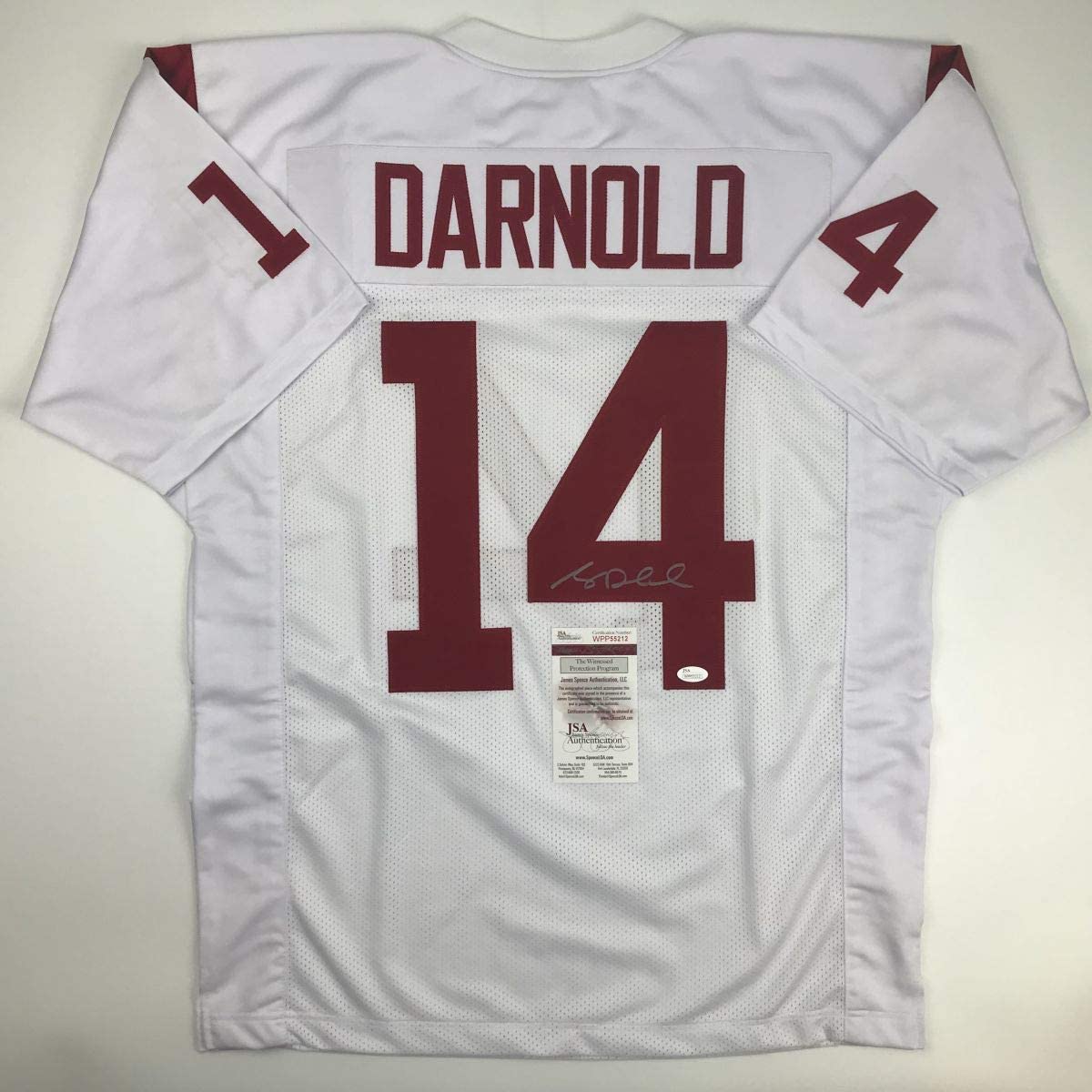 Autographed/Signed Sam Darnold USC Southen Cal White College Football Jersey JSA COA