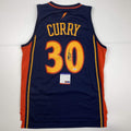 Autographed/Signed Stephen Steph Curry Golden State Blue Rookie Basketball Jersey PSA/DNA COA