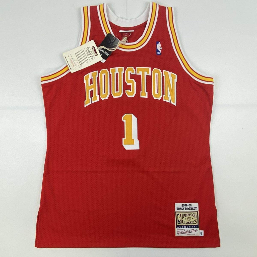 Autographed/Signed Tracy McGrady Houston Rockets Red Authentic Swingman Mitchell & Ness Basketball Jersey Fanatics COA