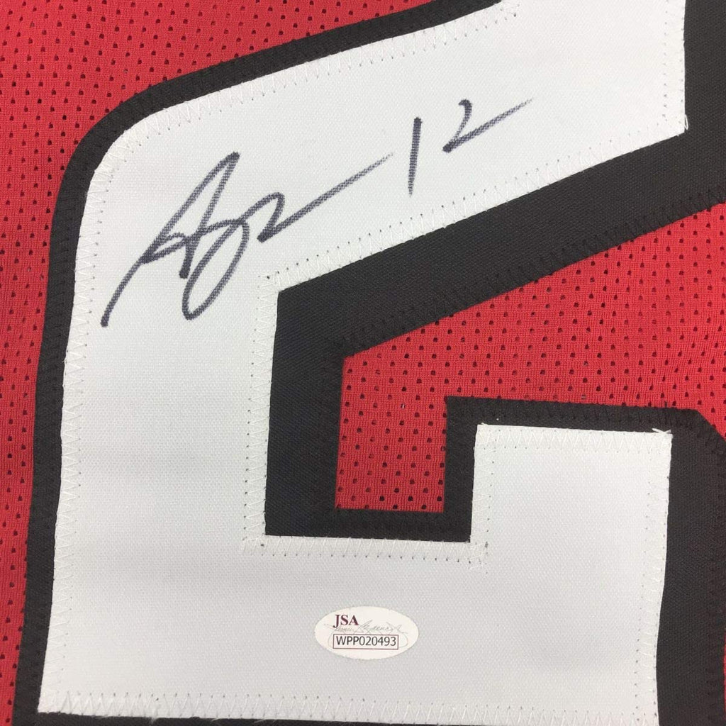 Autographed/Signed Mohamed Sanu Sr Atlanta Red Football Jersey JSA COA