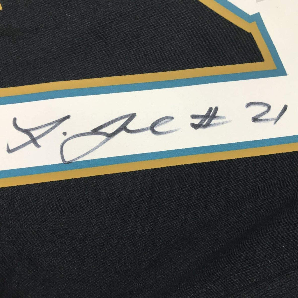 Autographed/Signed Leonard Fournette Jacksonville Black Football Jersey Fanatics COA
