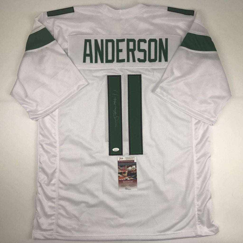 Autographed/Signed Robby Anderson New York 2019 White Football Jersey JSA COA