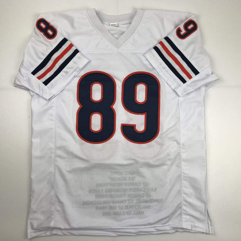 Autographed/Signed Mike Ditka Chicago White Stat Football Jersey JSA COA