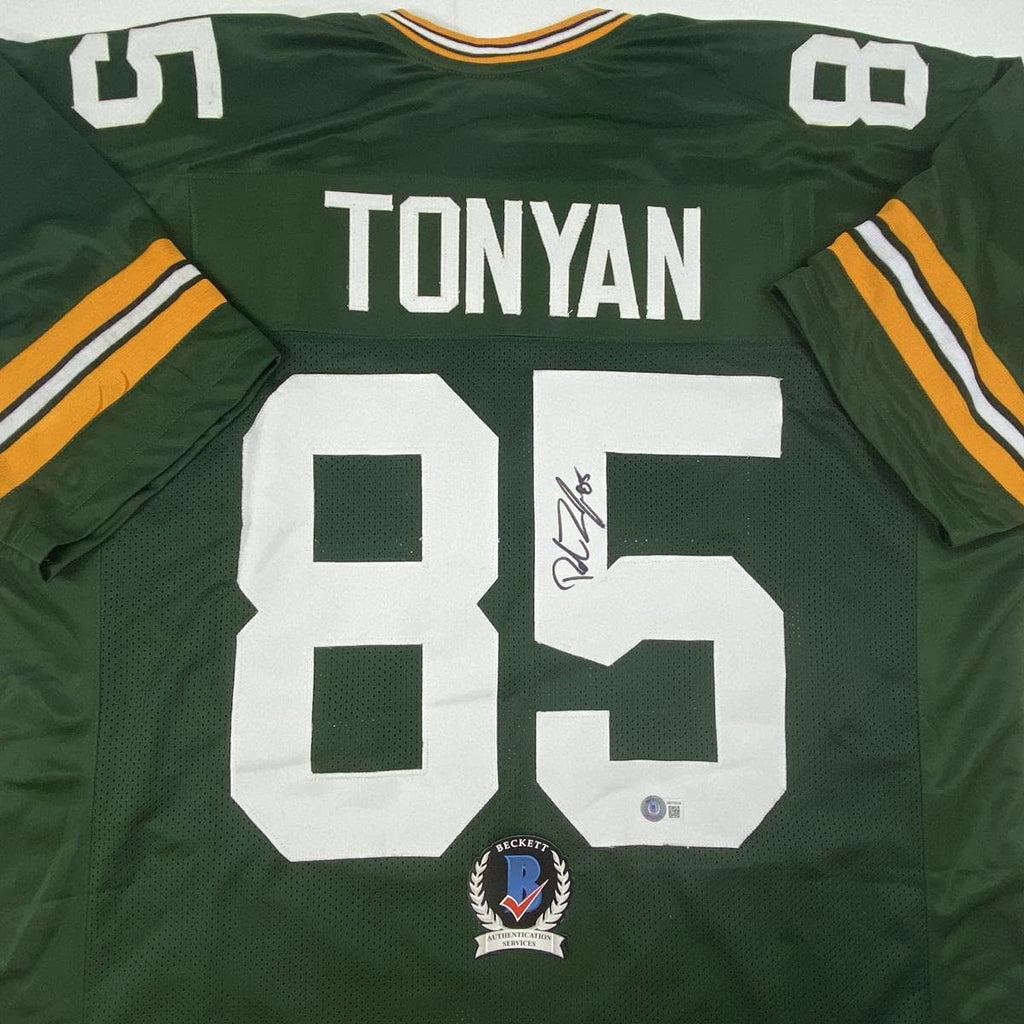 Autographed/Signed Robert Tonyan Green Bay Green Football Jersey Beckett BAS COA