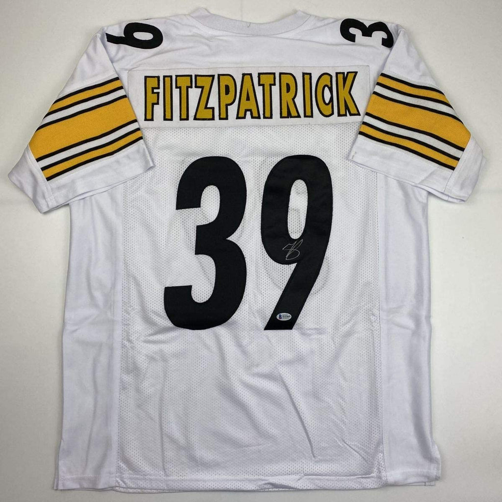 Autographed/Signed Minkah Fitzpatrick Pittsburgh White Football Jersey Beckett BAS COA
