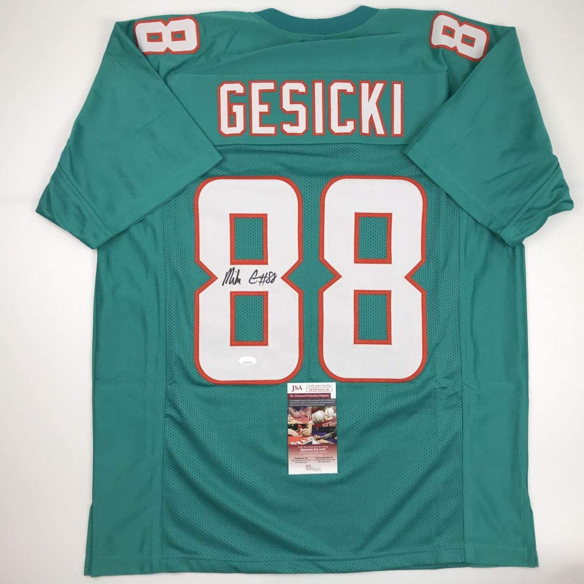 Autographed/Signed Mike Gesicki Miami Teal Football Jersey JSA COA