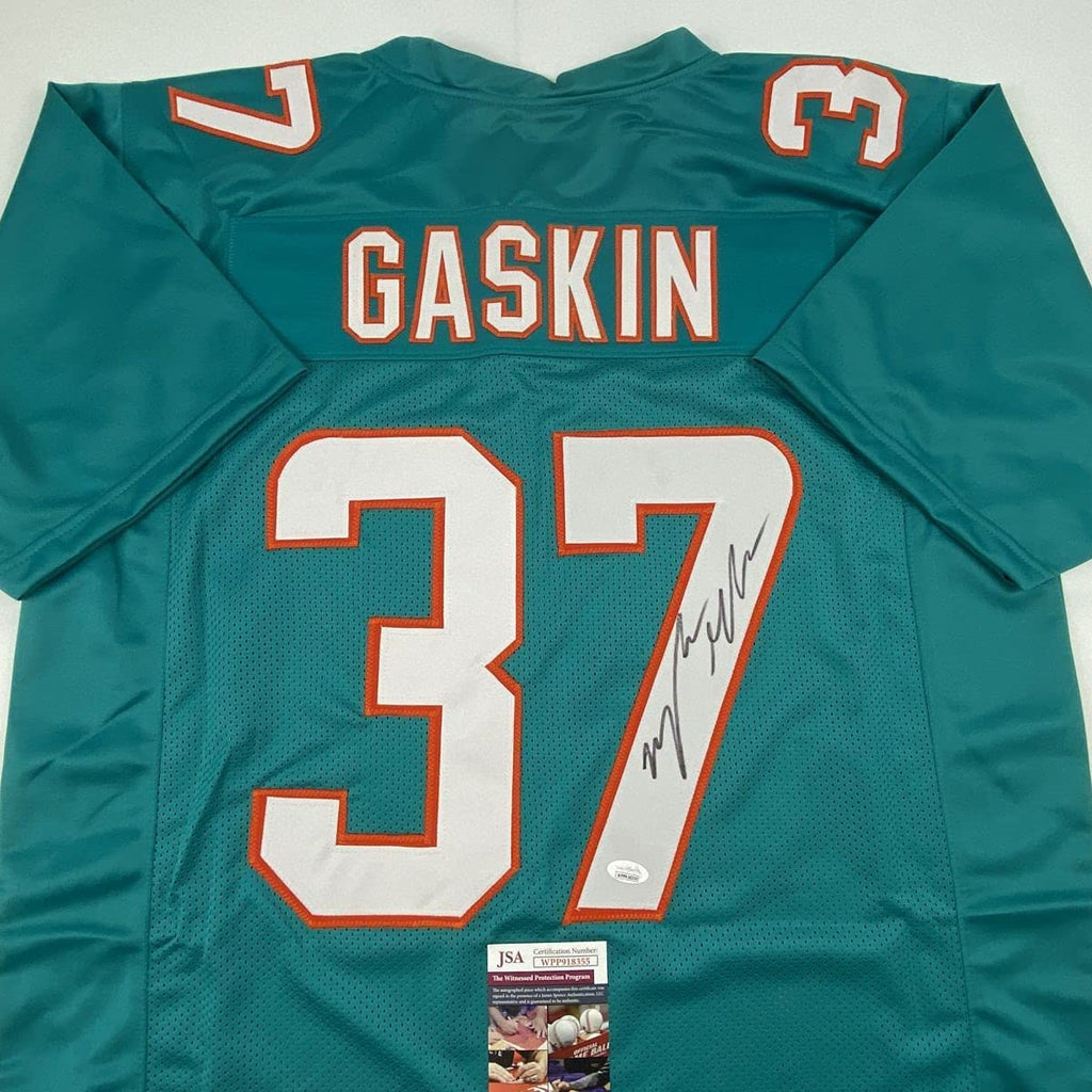 Autographed/Signed Myles Gaskin Miami Teal Football Jersey JSA COA
